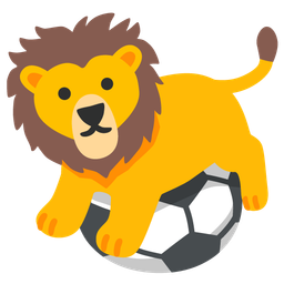soccer ball and lion
