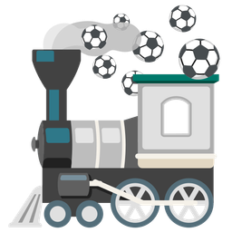 soccer ball and locomotive