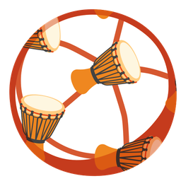 soccer ball and long drum