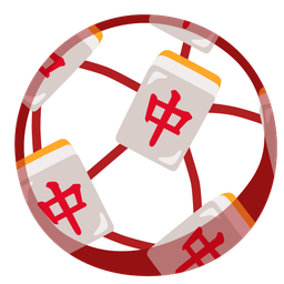 soccer ball and mahjong red dragon