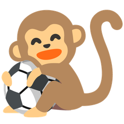soccer ball and monkey face