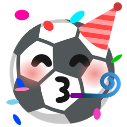 soccer ball and partying face