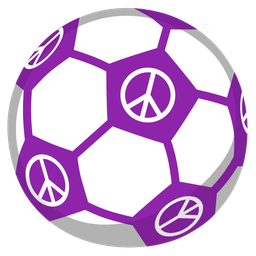 soccer ball and peace symbol