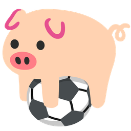 soccer ball and pig face
