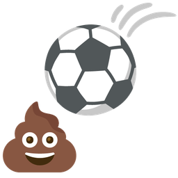 soccer ball and pile of poo