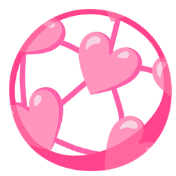 soccer ball and pink heart