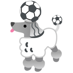 soccer ball and poodle