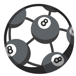 soccer ball and pool 8 ball