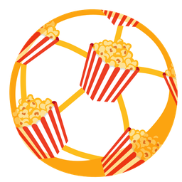 soccer ball and popcorn