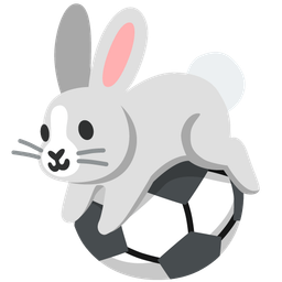 soccer ball and rabbit face