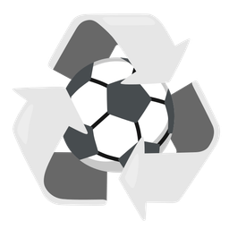 soccer ball and recycling symbol