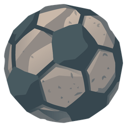 soccer ball and rock