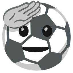 Soccer ball and Saluting face