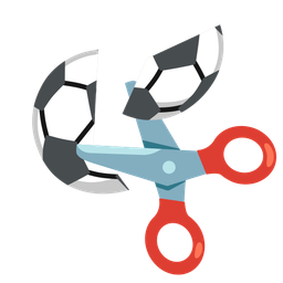 soccer ball and scissors
