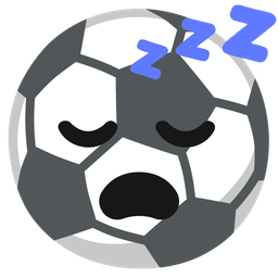 soccer ball and sleeping face