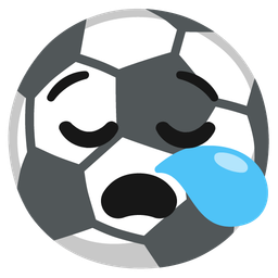 soccer ball and sleepy face