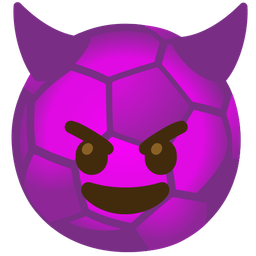 soccer ball and smiling face with horns