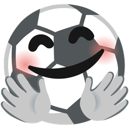 Soccer ball and Smiling face with open hands