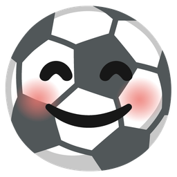 Soccer ball and Smiling face with smiling eyes