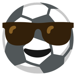 soccer ball and smiling face with sunglasses