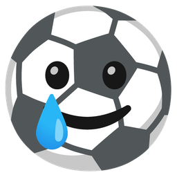 Soccer ball and Smiling face with tear