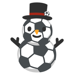 soccer ball and snowman without snow