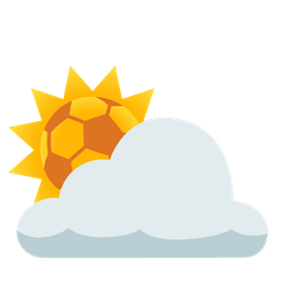 soccer ball and sun behind cloud