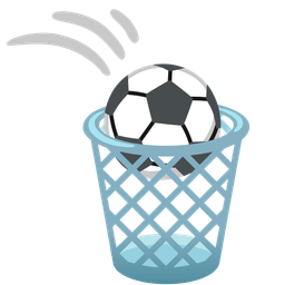 soccer ball and wastebasket
