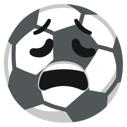 soccer ball and weary face