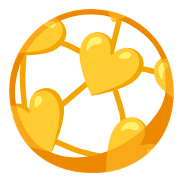 soccer ball and yellow heart