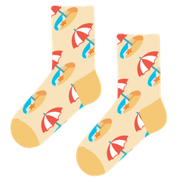 socks and beach with umbrella