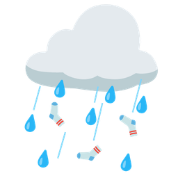 socks and cloud with rain