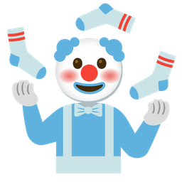 socks and clown face