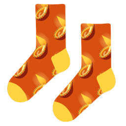 socks and diya lamp