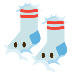 socks and face in clouds