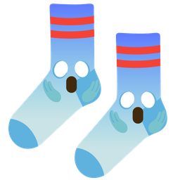 socks and face screaming in fear