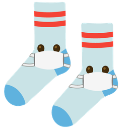 socks and face with medical mask