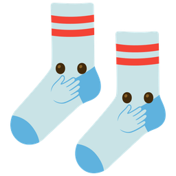 socks and face with open eyes and hand over mouth