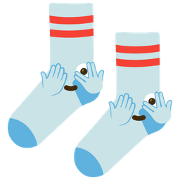 socks and face with peeking eye
