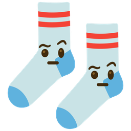 socks and face with raised eyebrow