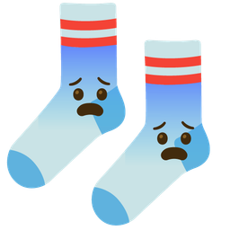 socks and fearful face