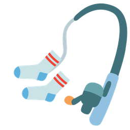 socks and fishing pole