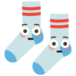 socks and flushed face