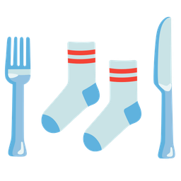 socks and fork and knife with plate