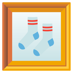 socks and framed picture