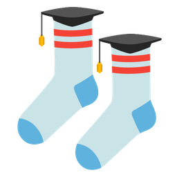 socks and graduation cap
