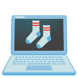 socks and laptop