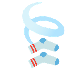 socks and leaf fluttering in wind