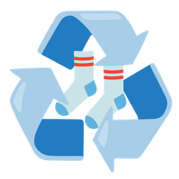 socks and recycling symbol
