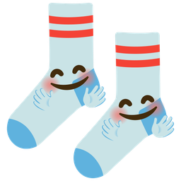 Socks and Smiling face with open hands
